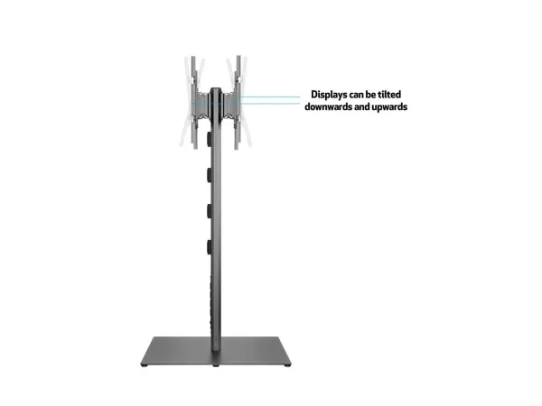Multibrackets M Public Display Stand 180 HD Back to Back Black w. Floorbase - Stativ - for 2 LCD displays - aluminium, stål - sort - skærmstørrelse: 55