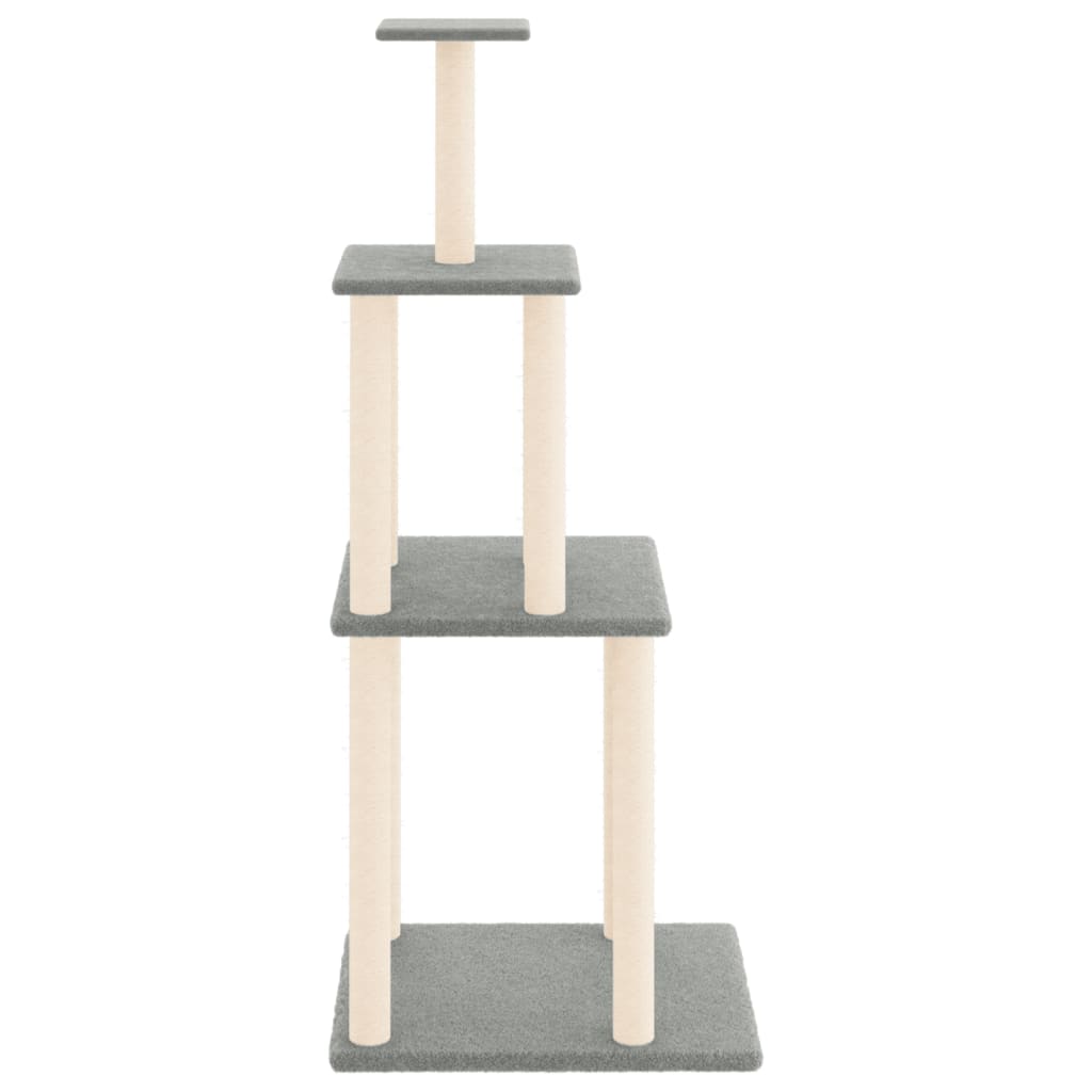 Arranhador para gatos vidaXL com postes de sisal cinza claro