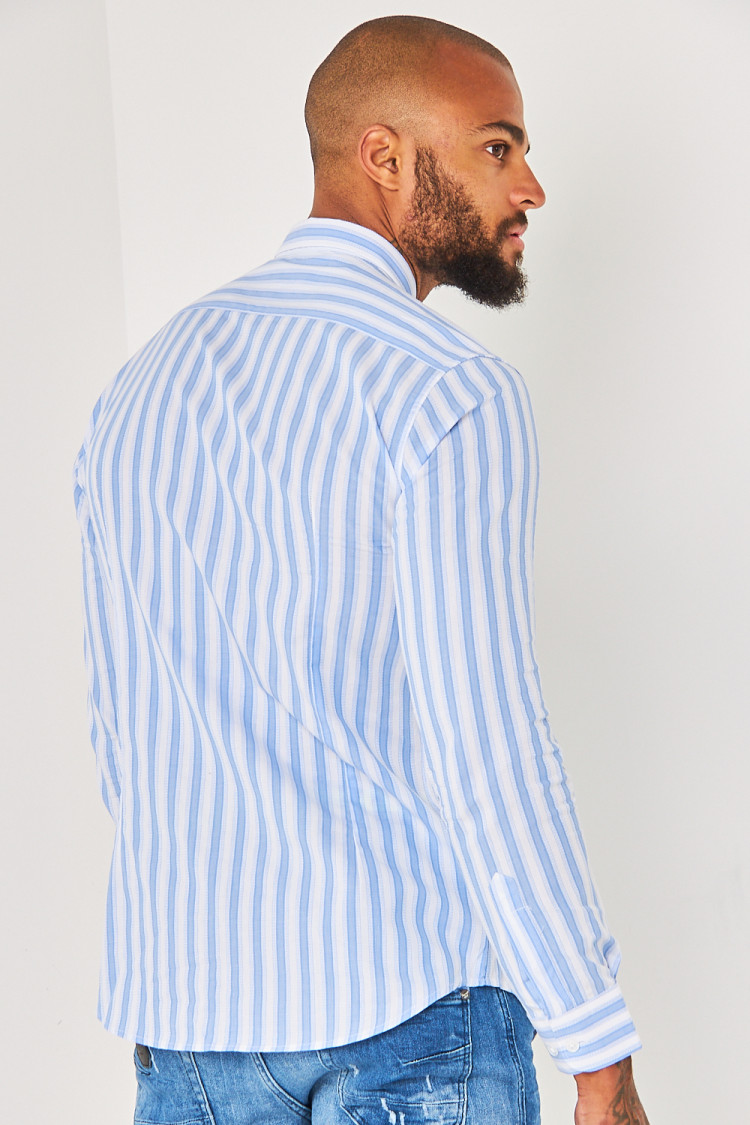 Chemise bleu/blanc rayée