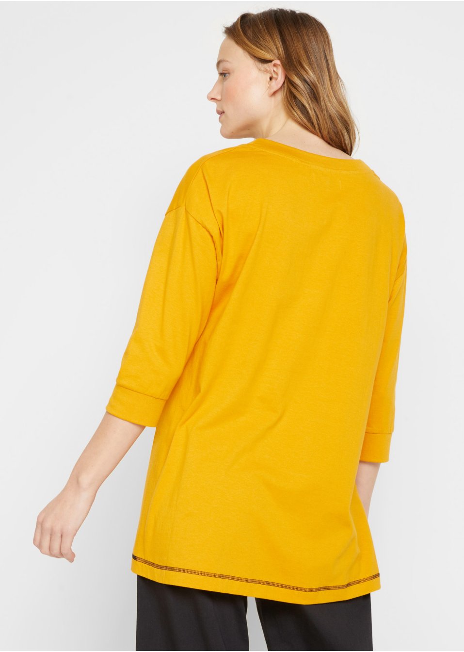 T-shirt oversize, manches 3/4