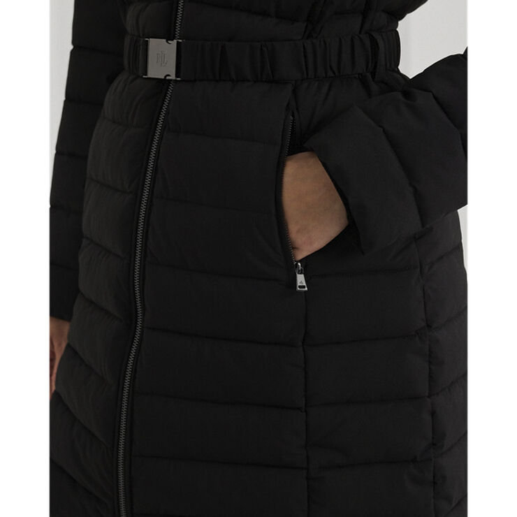 Lauren Ralph Lauren Belted Quilted Mockneck Coat Sort