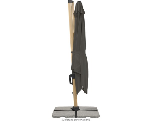Schneider Rhodos Twist Woody parasol, 300 x 300 cm, H 264 cm, antraciet