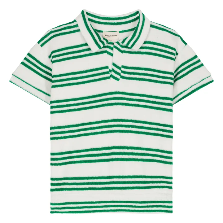 We Are Kids Polo Léonard Rayure Eponge Bio | Vert