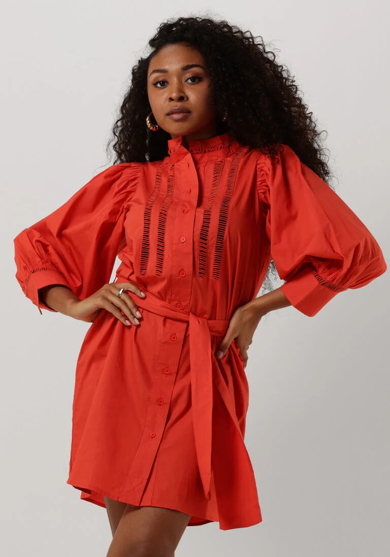 NOTRE-V rode notre-v mini jurk nv-belize mini dress