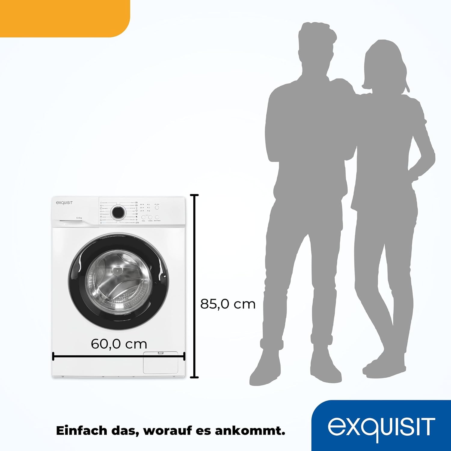 Exquisit Waschmaschine WA6110-020A weiss | 6 kg Fassungsvermögen | Energieeffizienzklasse A | 16 Waschprogramme | Kindersicherung