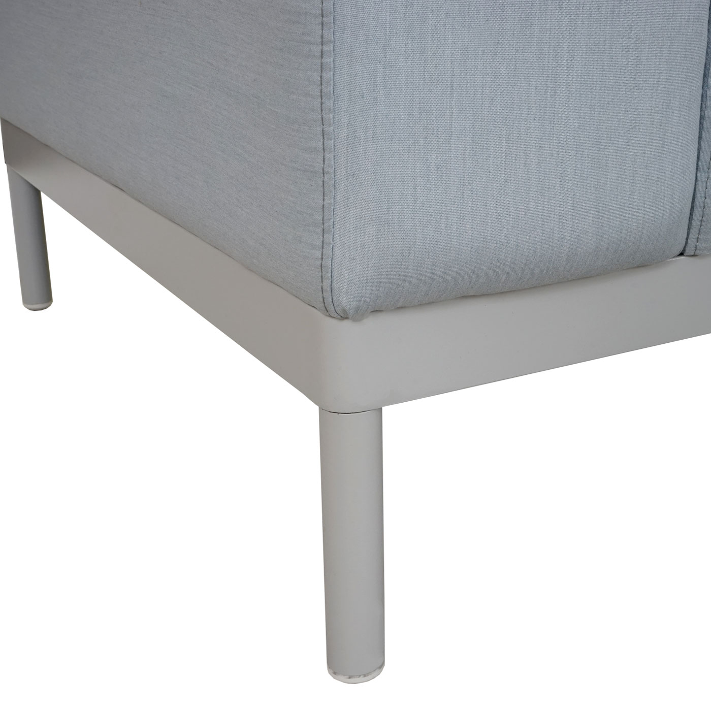 Ecksofa MCW-C47, Sofa Loungesofa Couch, Stoff/Textil Indoor wasserabweisend 245cm ~ blau mit Ablage
