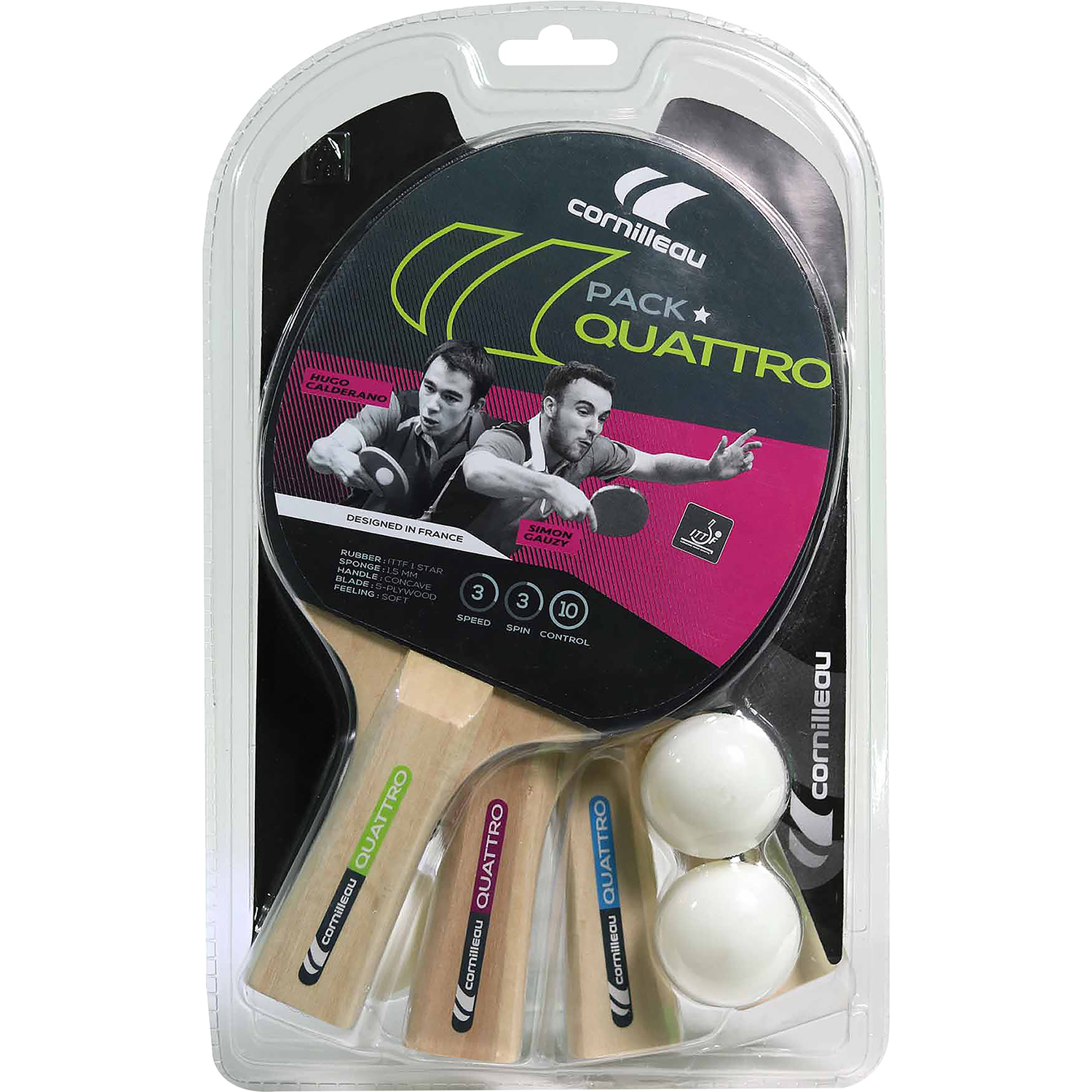 Cornilleau Sport Pack Quatro tafeltennbatjes