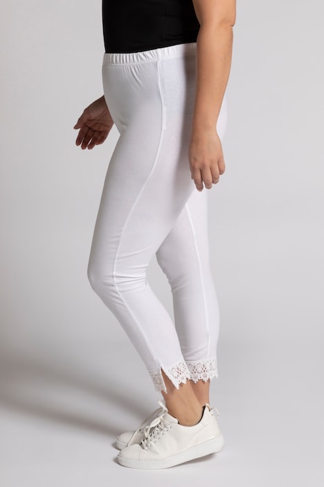 7/8-Leggings, Saumspitze, Biobaumwolle