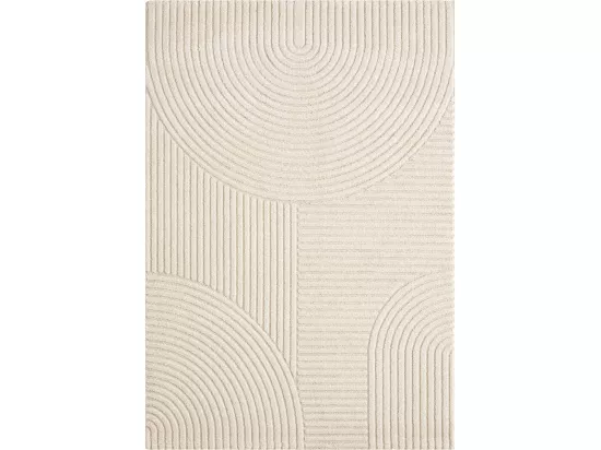 tapis salon 200x290 tissé crème rectangle motif simple CERNAN