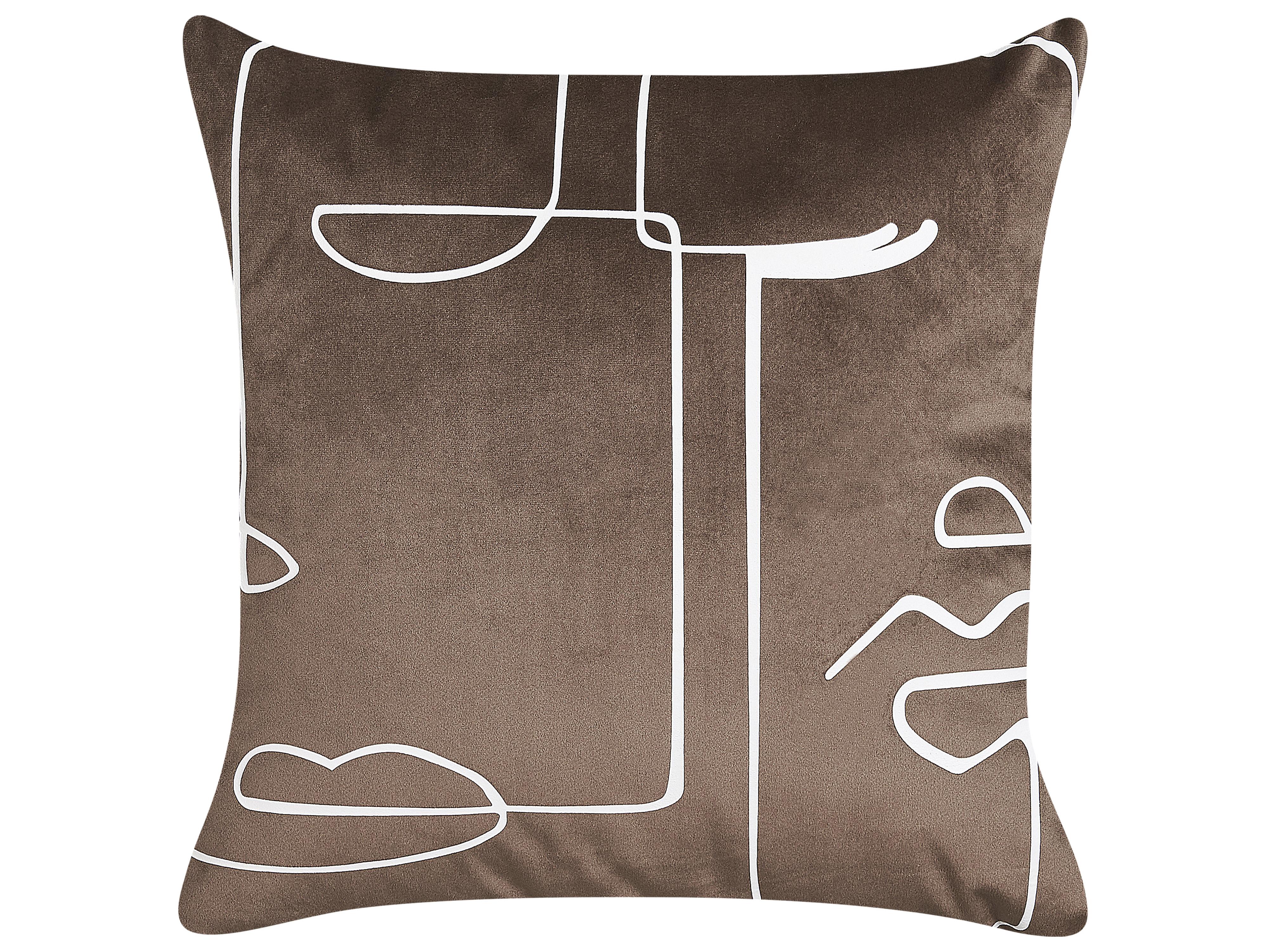 Set van 2 sierkussens PHILODENDRON Fluweel 45 x 45 cm Bruin abstract patroon