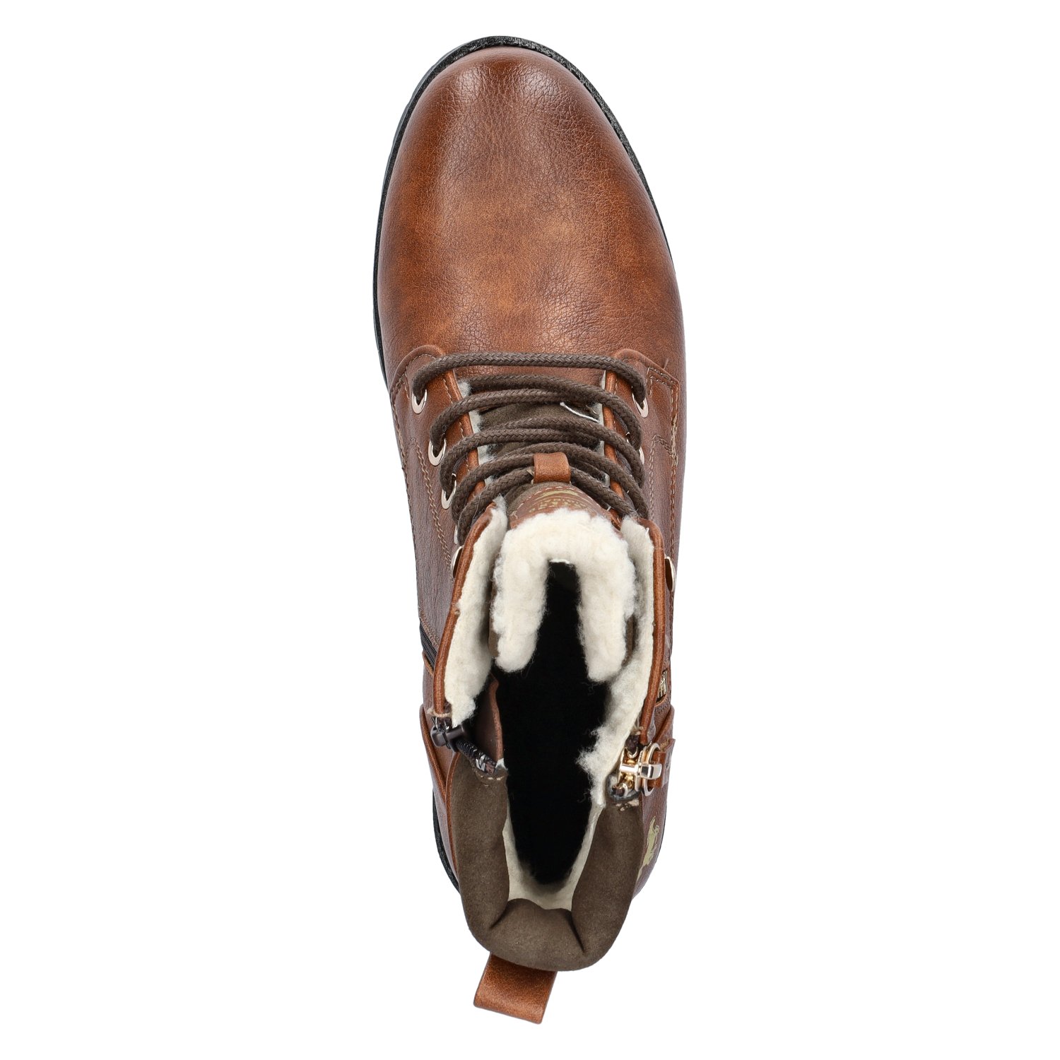 dames veterboot Mustang Cognac