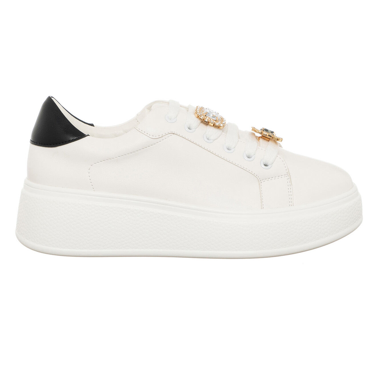 Loretta by Loretta Sneakers Bianca blanc/noir/doré - Plateforme 5 cm