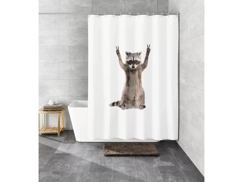 Kleine Wolke Duschvorhang George 180 x 200 cm, Grau/Weiss Duschvorhang aus Polyester