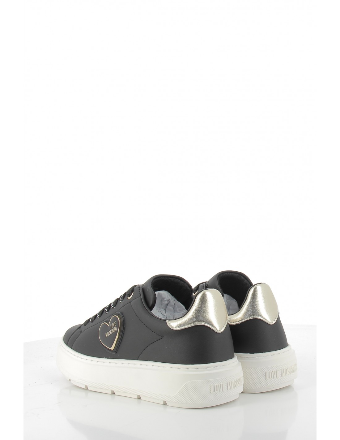 moschino love baskets compensées femme sneakers bold cuir noir
