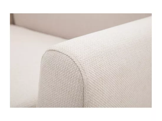 Canapé scandinave 2 places en tissu beige et bois clair PURE