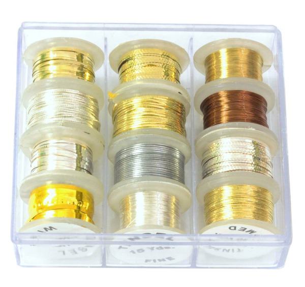 Boîte Koplo Fly Tying Tinsel (12 bobines)