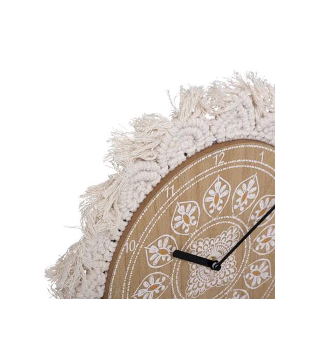 Horloge Murale Macramé Idylle Folk 38cm Naturel