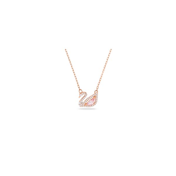 Swarovski Colar Dazzling Swan Cisne Rosa Lacado a Rosa Dourado