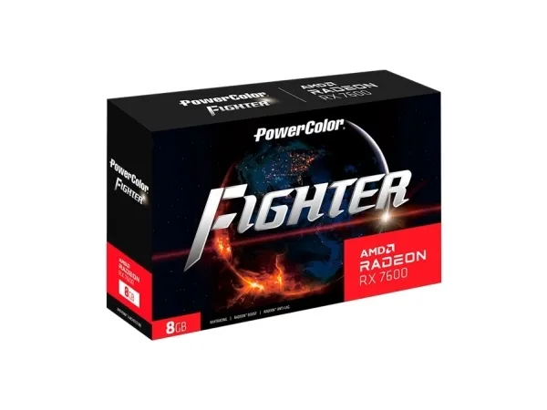 PowerColor Fighter Radeon RX 7600 - Grafikkort - Radeon RX 7600 - 8 GB GDDR6 - PCIe 4.0 - 3 x DisplayPort, HDMI