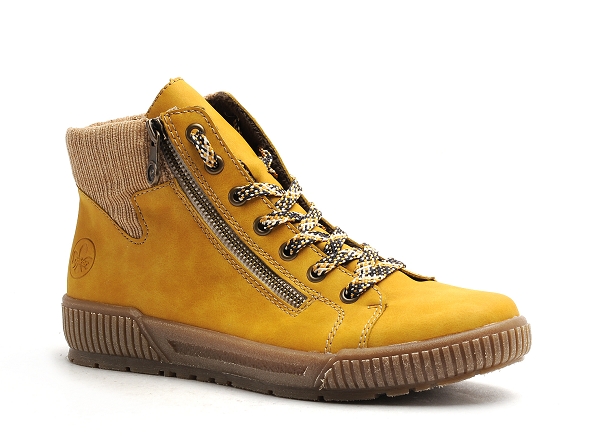 Rieker boots bottine plates femme n0709 jaune