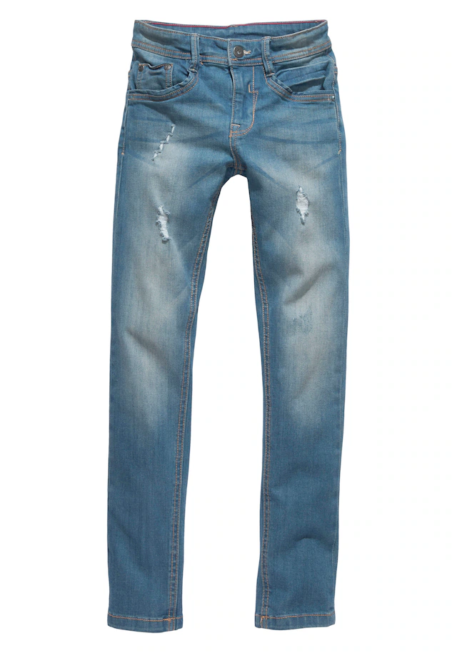 Arizona Stretch-Jeans »mit schmalem Bein für Jungen«, skinny fit,  gerade Beinform,  trendiger Used-Look