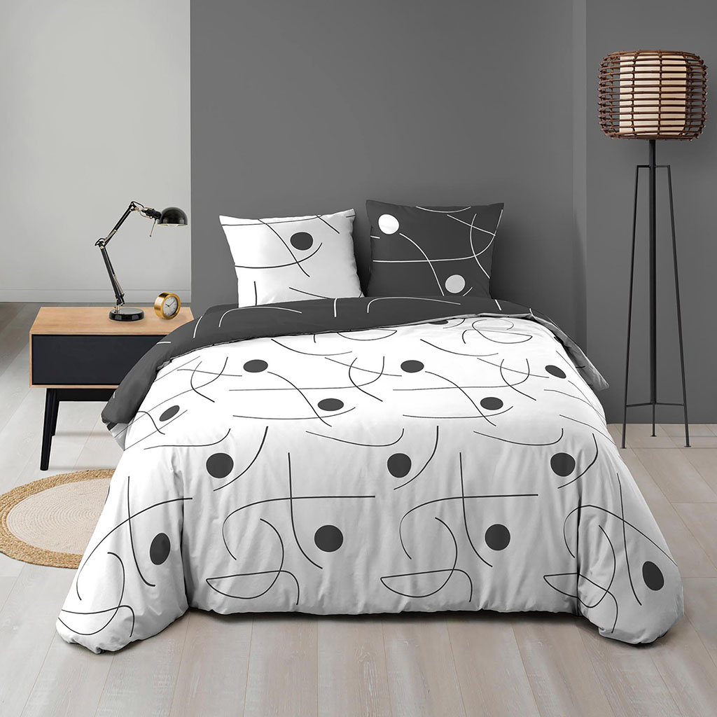 Parure housse de couette microfibre SONATE 220x240cm
