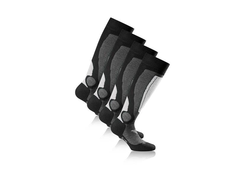 Rohner Socks Skisocken Grau/Schwarz 2er-Pack Snowboardsocken in Grösse 43 - 46