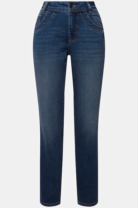 Jeans, Straight Fit, 5-Pocket, Wascheffekte, mit recyceltem Polyester gefertigt