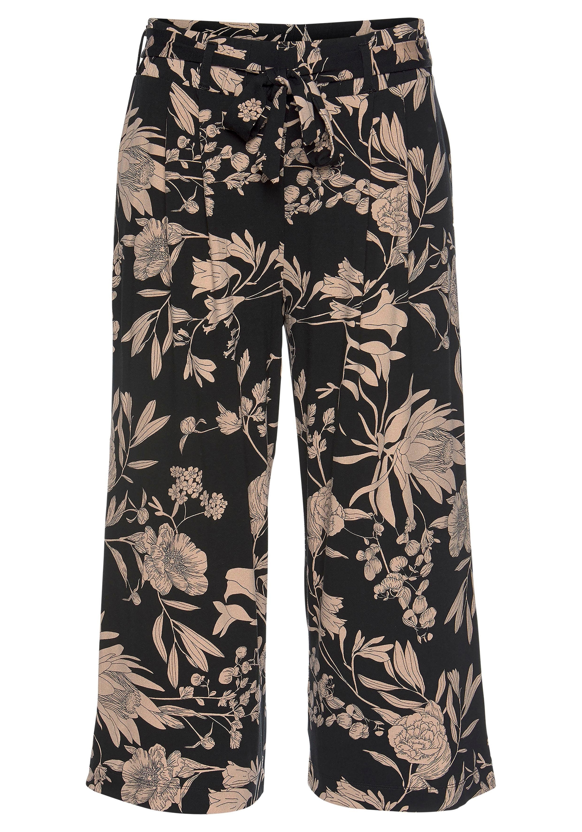 LASCANA Culotte  mit Blumendruck, Stoffhose, Stretch