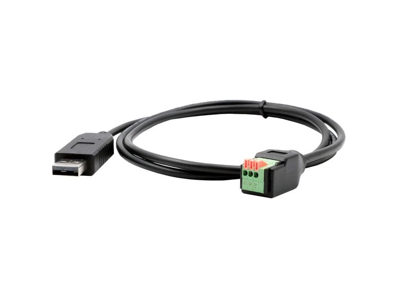 Exsys Schnittstellenkabel USB EX-13009 USB zu 1S Seriell RS-485 Kabel mit Terminal Block mit Drucktaster, 1.0 m (FTDI Chipsatz)