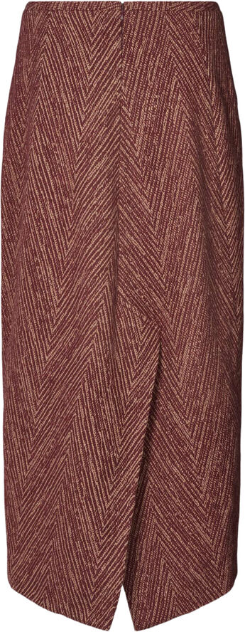 Rabens Saloner Herringbone long skirt - Luzie Burgundy combo