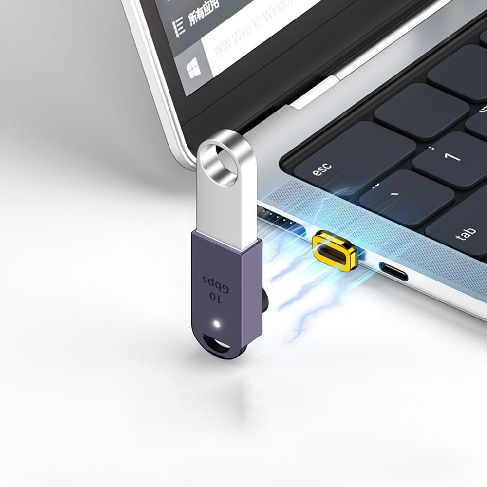 USB C 3.1 auf USB A Adapter Konverter 90° Grad-Winkel  - Grau