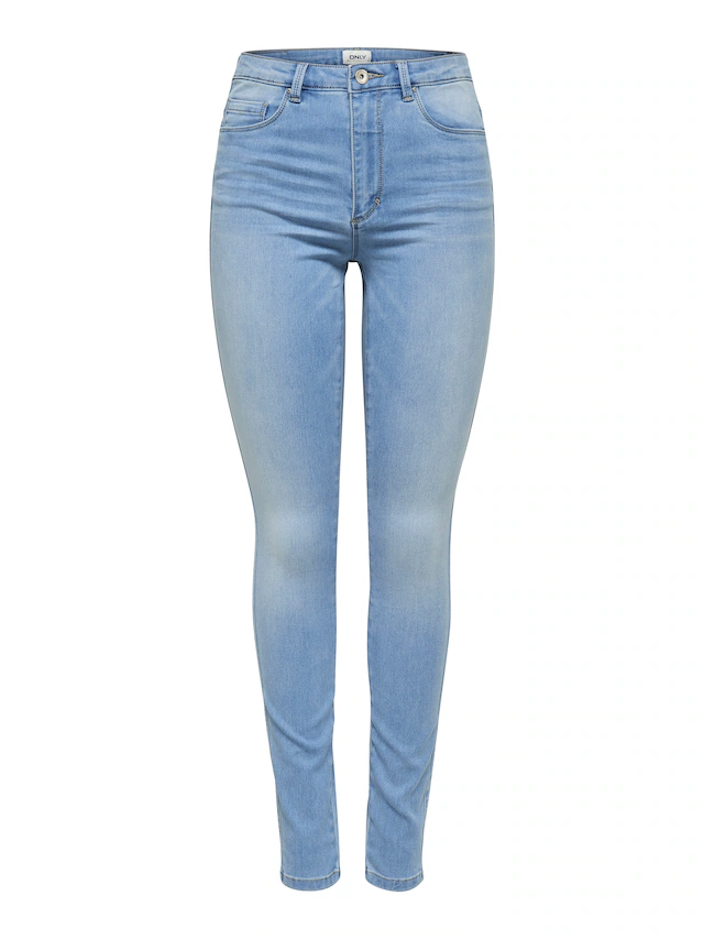 ONLY High-waist-Jeans »ONLROYAL – Skinny-Jeans mit hoher Taille und Abriebeffekt«, skinny fit, casual, Denim, Baumwollmischung, Eingrifftaschen