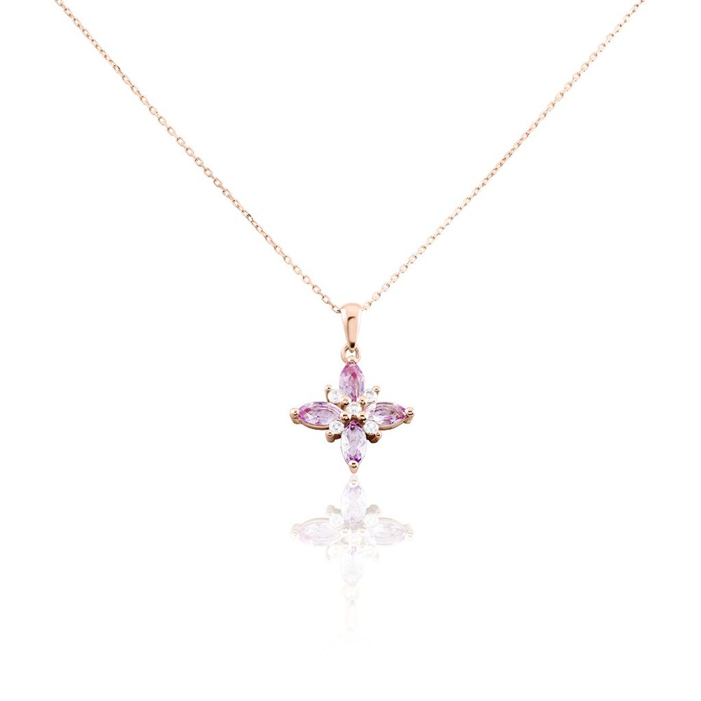 Collier Anabele Or Rose Amethyste Oxyde