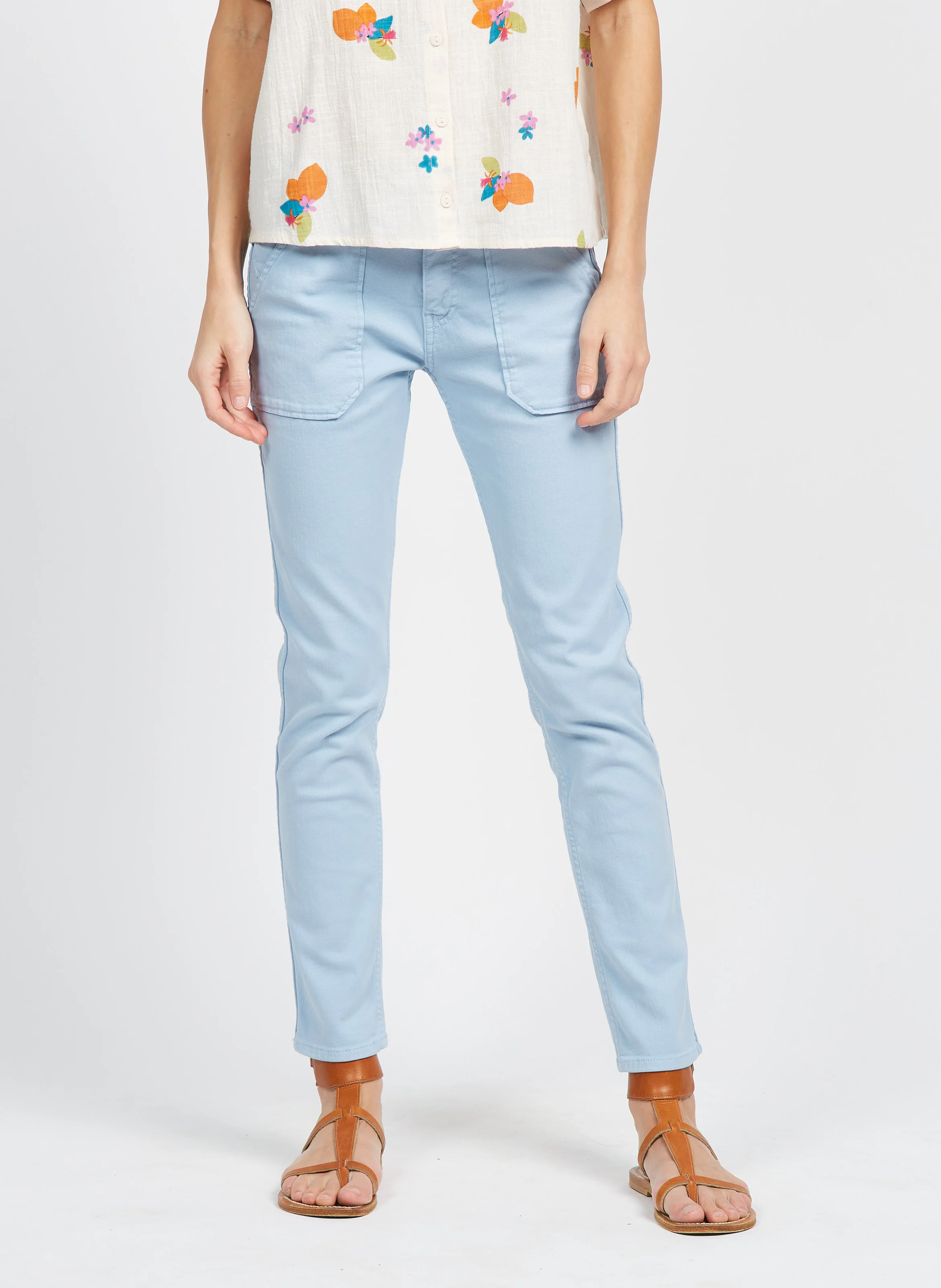PIERCE - Jean slim en coton mélangé | Jean Délavé