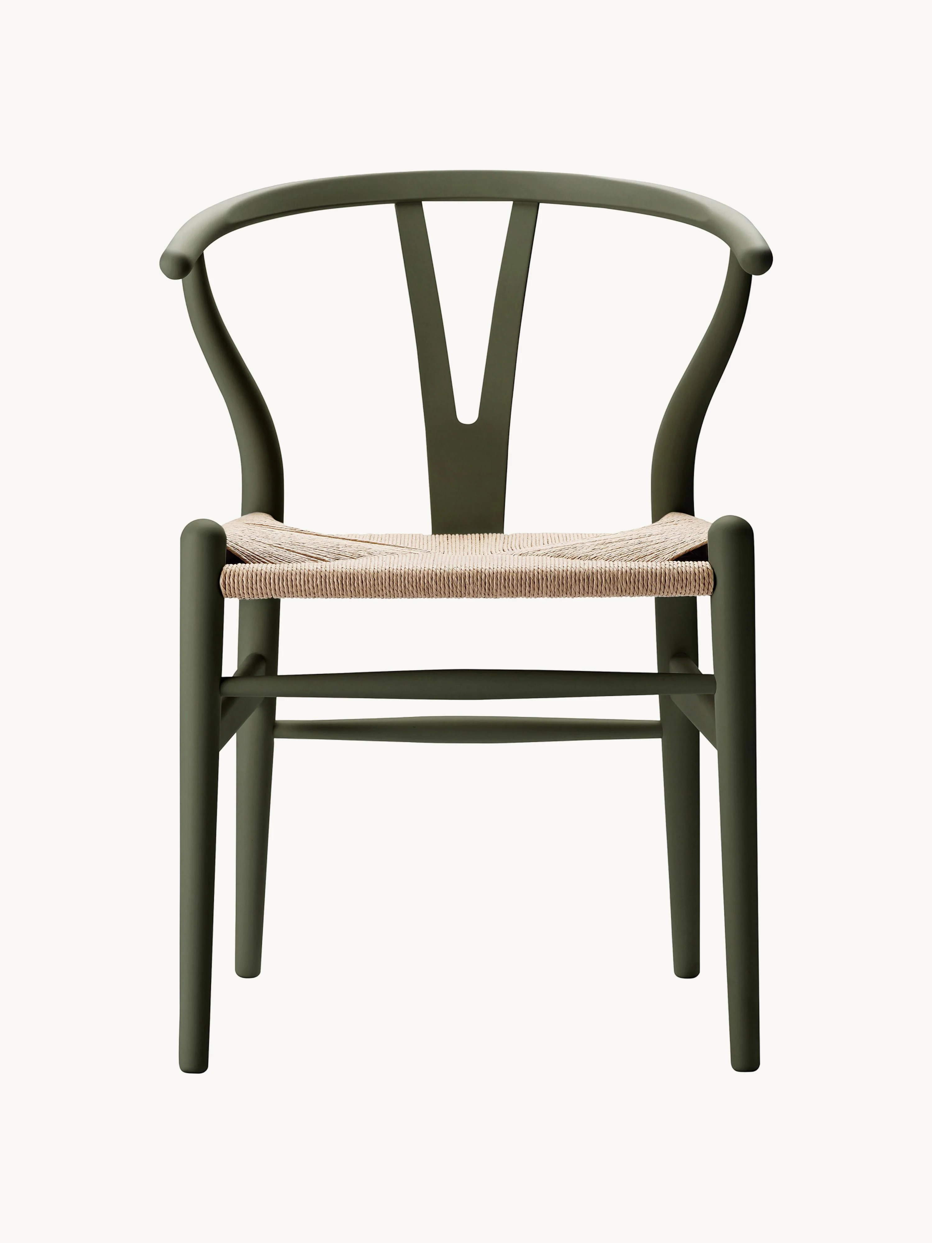 Houten stoel CH24 Wishbone Chair met handgevlochten zitvlak