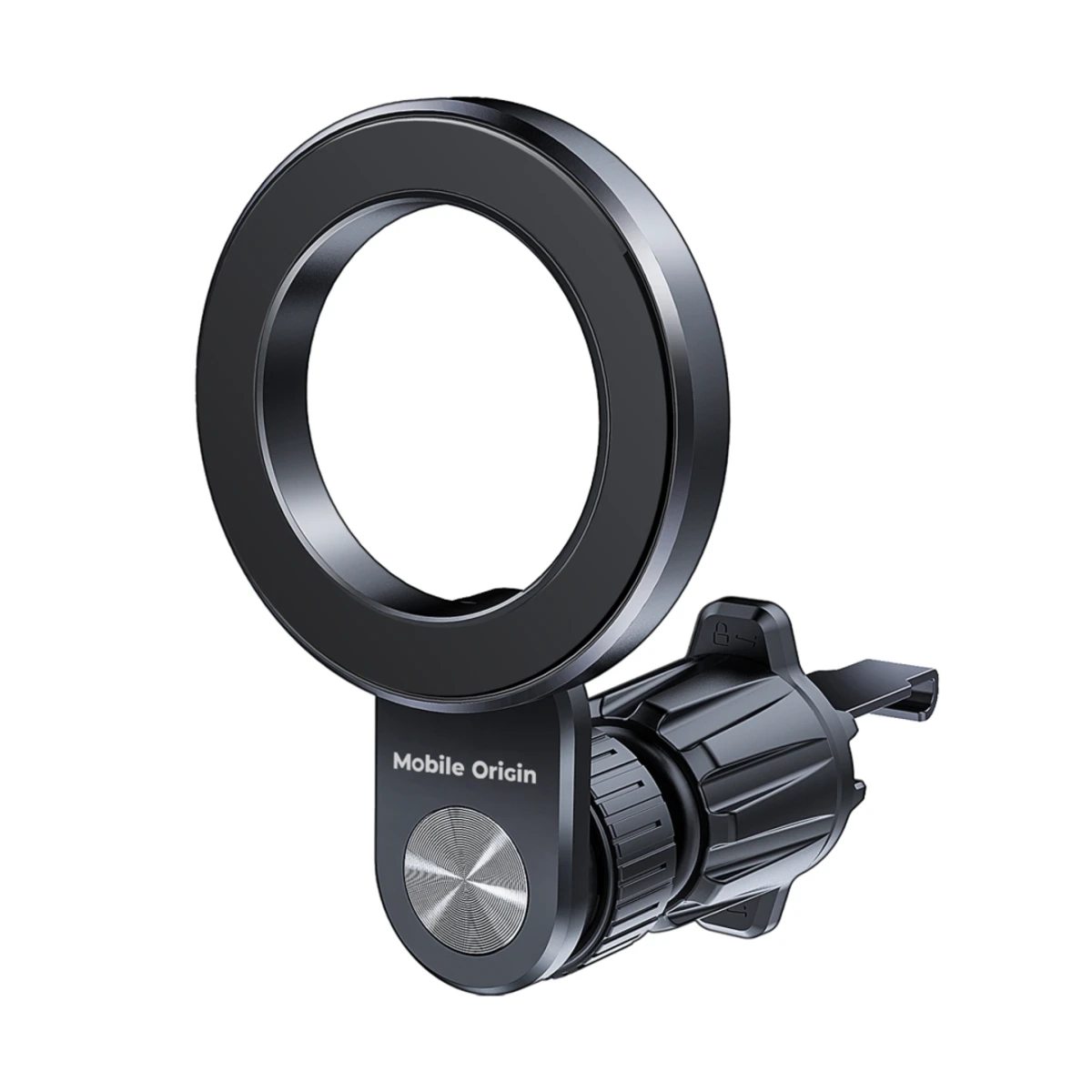 2in1 Universal Magnetische MagSafe Auto KFZ 360° Dashboard und Lüftungsgitter Smartphone Halterung inkl. Magnet Ring - Schwarz