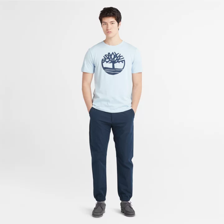T-shirt à logo arbre Kennebec River pour homme en bleu clair