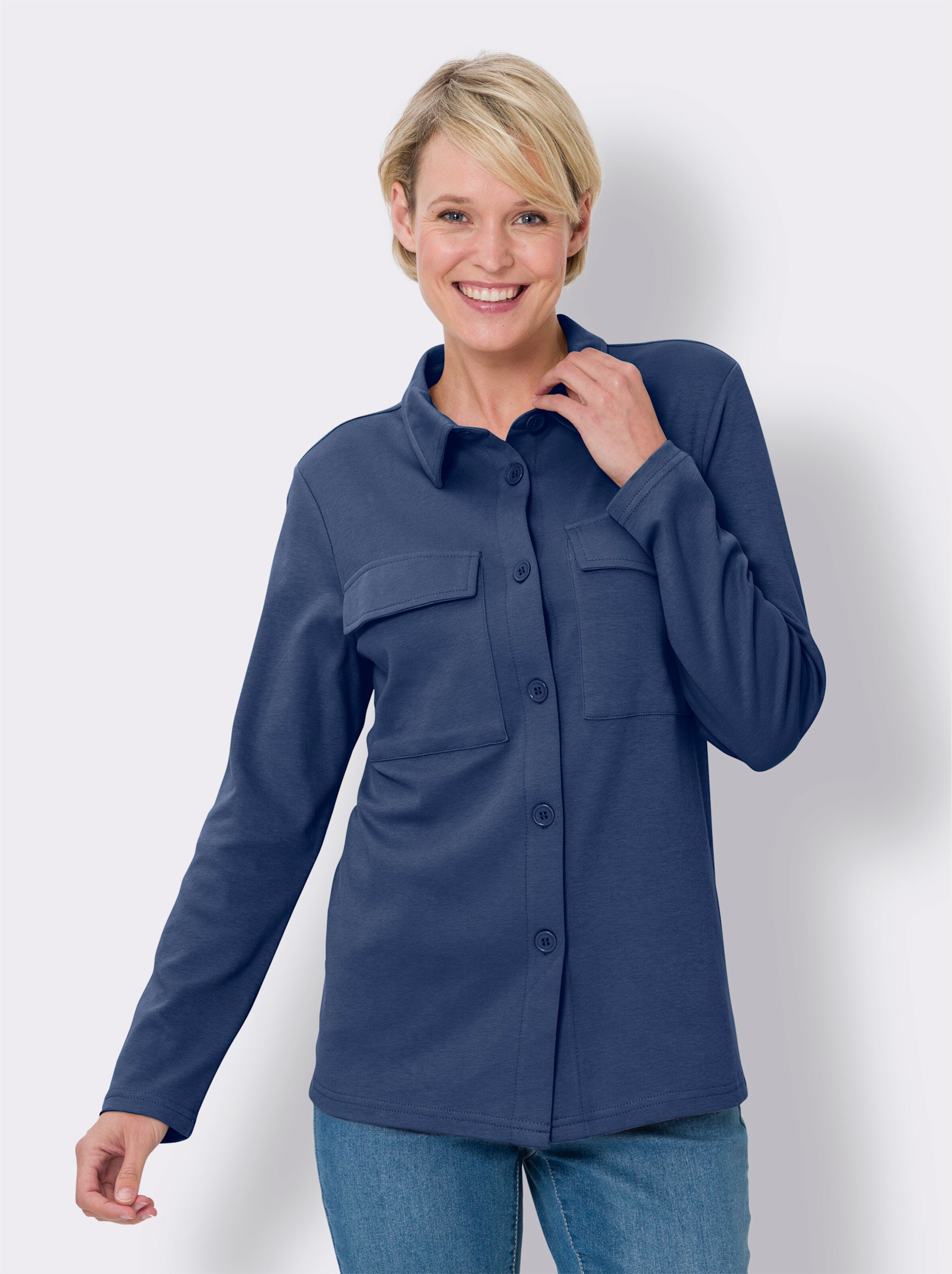 Shirtjacke in weicher Interlock-Qualität