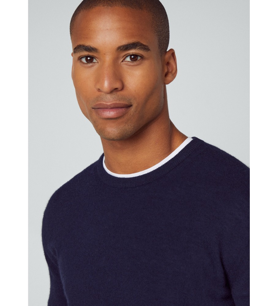 Hackett Jersey Merino Cash Mix azul marinho
