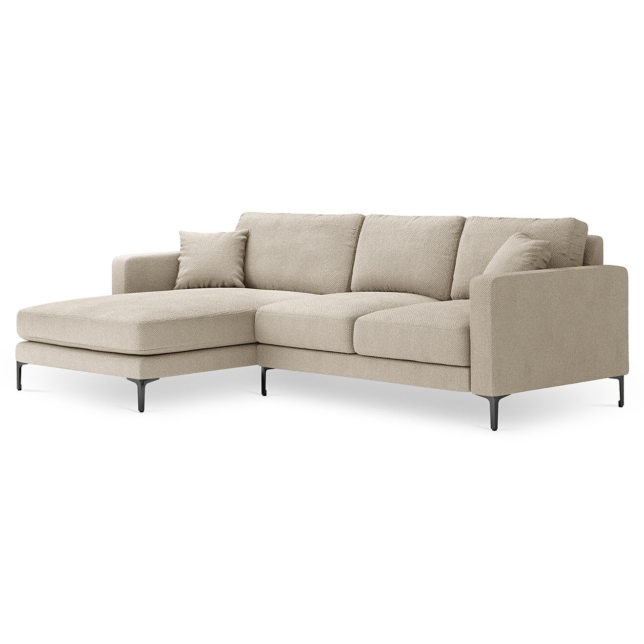 Mazzini Sofas Canapé d'angle Gauche Venus 4 Places beige - 248x160x90 cm