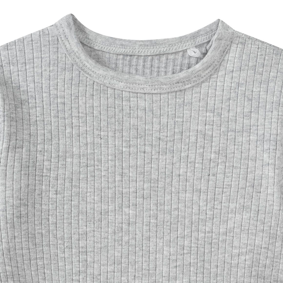 Topomini Pure Collection Newborn Langarmshirt mit Rippstruktur hellgrau