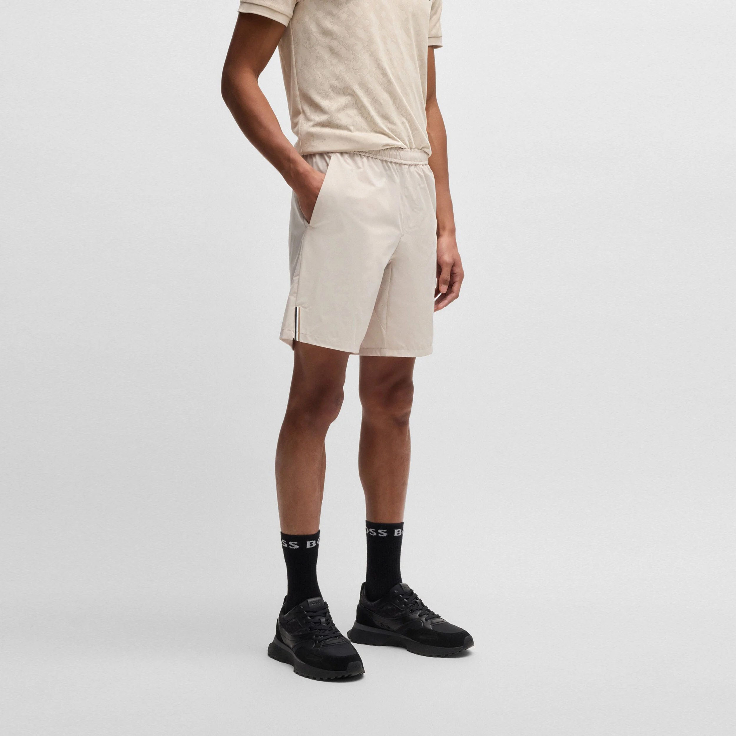 BOSS Atta 9inch Shorts Hommes - Beige