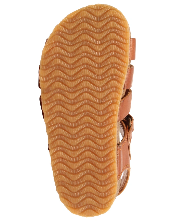 Leder-Sandalen AKSEL mit Zehenschutz in cognac