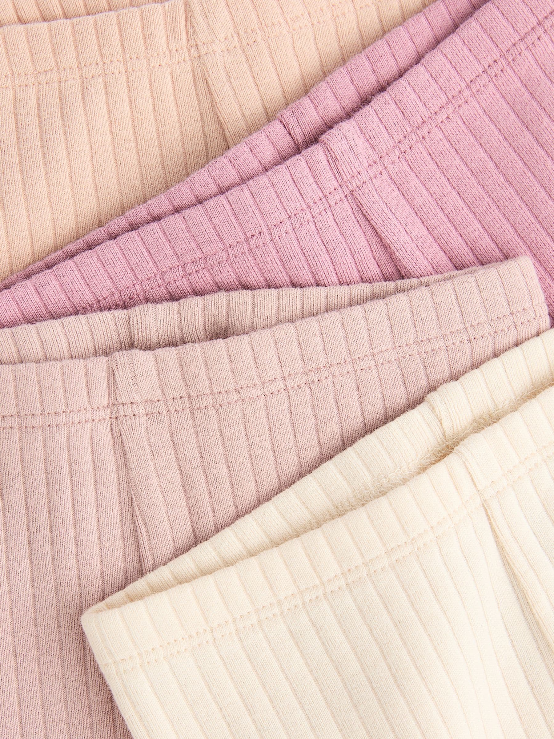 Roze geribbeld - Verpakking van 4 babyleggings (0 mnd -2 jr)