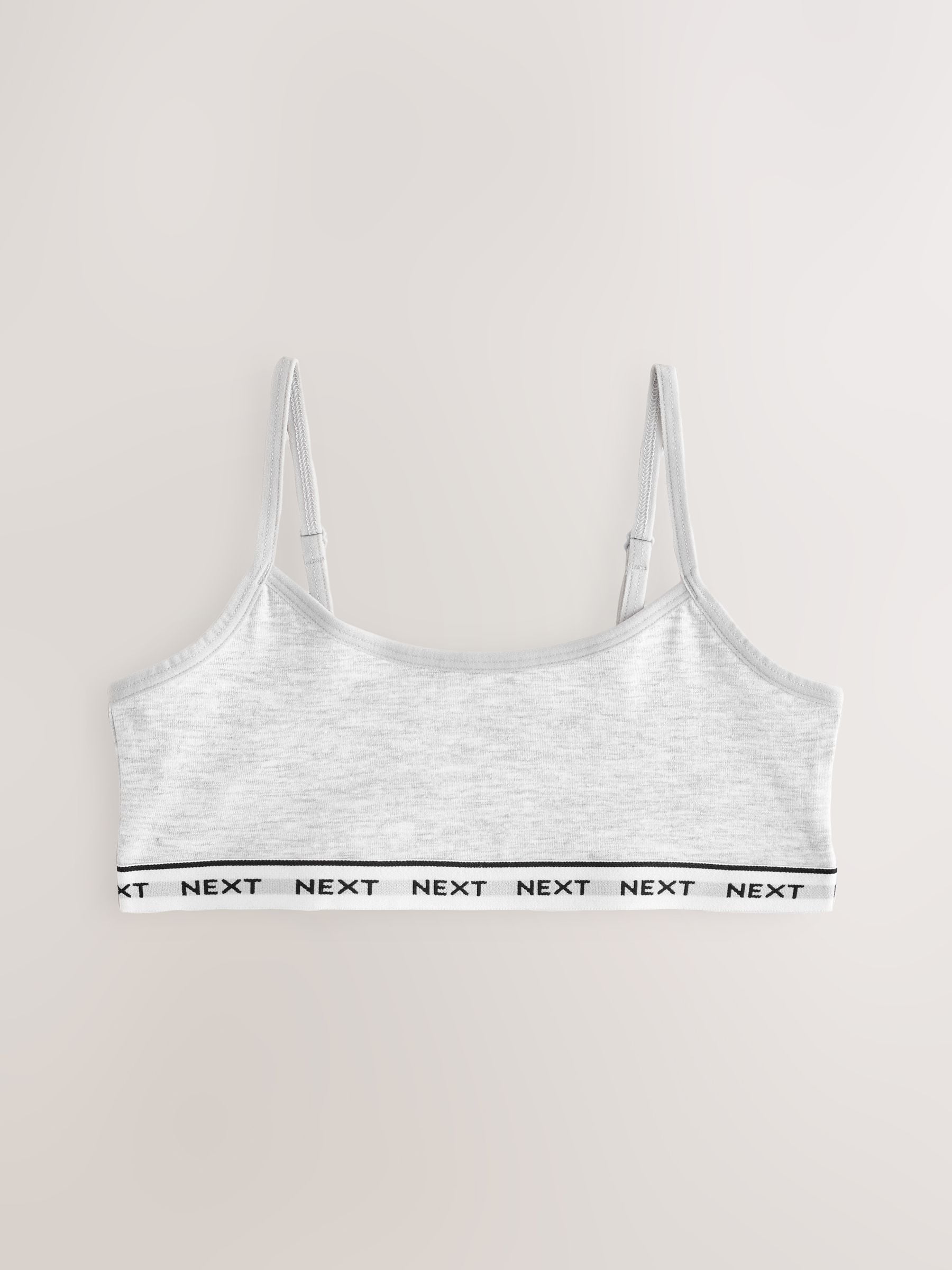 Grijs/zwart/wit - Set van 3 crop tops met bandjes (5 - 16 jr)