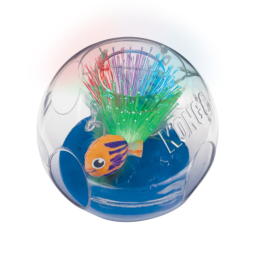 Brinquedo interativo para gatos Kong Bat-A-Bout Glow Aquarium