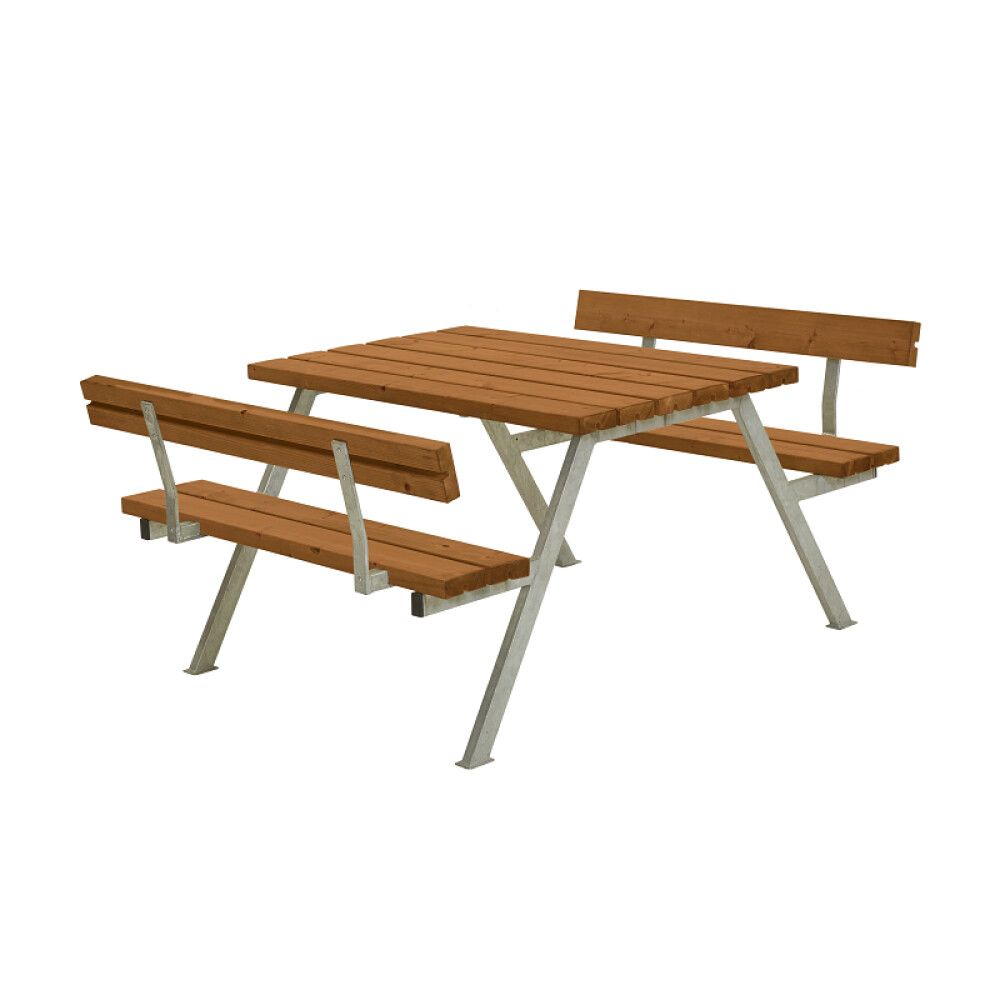 BENKESETT PLUS ALPHA MED 2 RYGGSTØTTER TEAK 118X185X73/