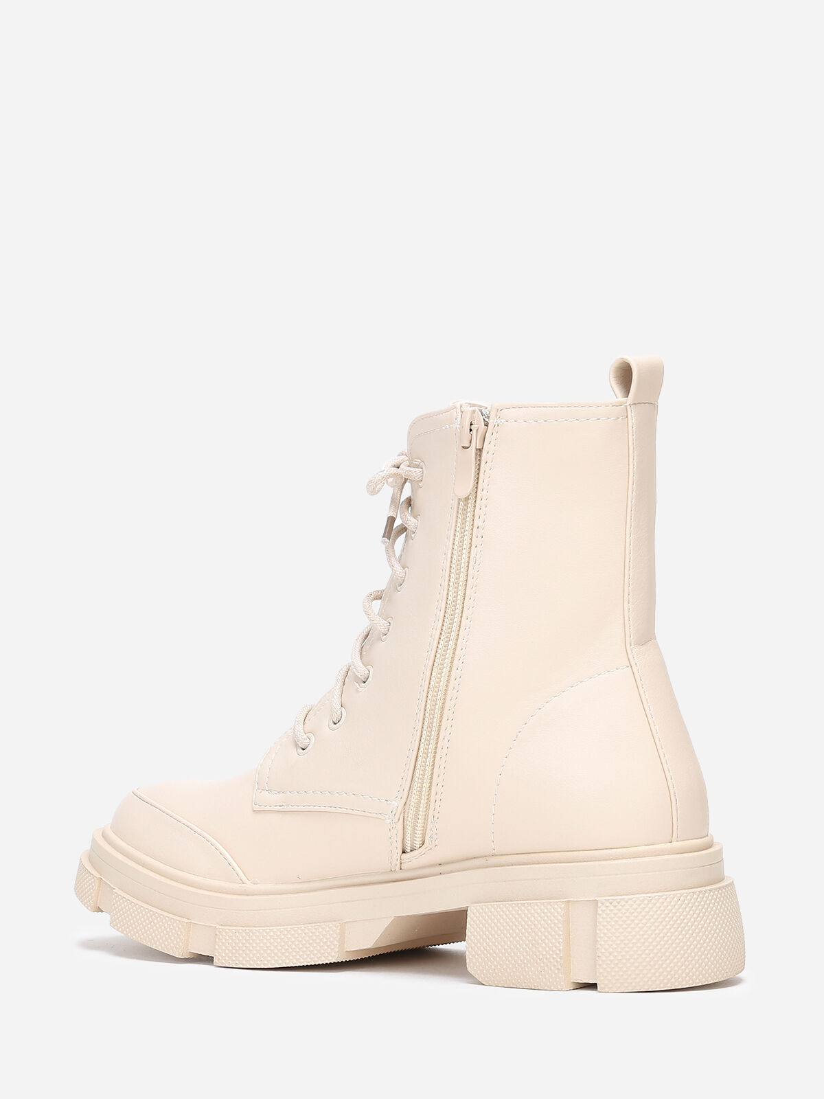 Bottines chunky style rangers- Beige