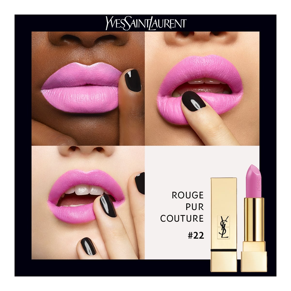 YVES SAINT LAURENT Rouge Pur Couture Rouge à Lèvres Satiné Longue Tenue et Confort